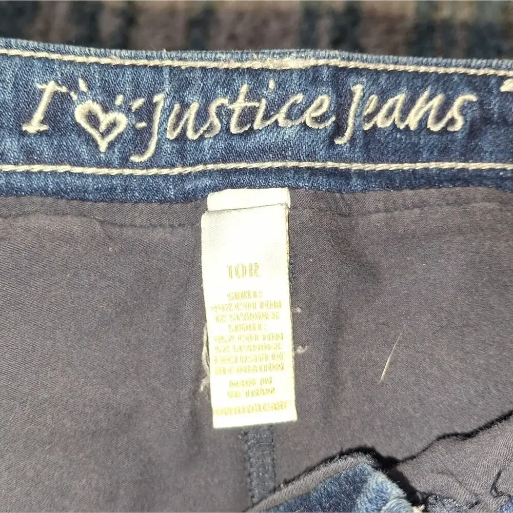 Justice Blue Jeans Skort Sz 10 EUC